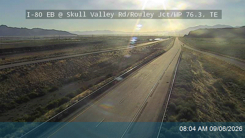 I-80 EB @ Skull Valley Rd / Rowley Jct / SR-196 / MP 76.3, TE live camera view