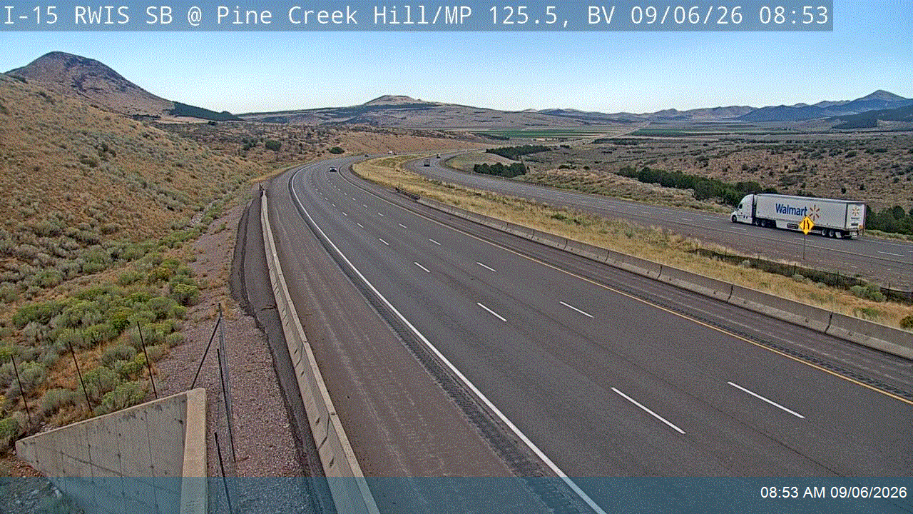 I-15 RWIS SB @ Pine Creek Hill / MP 125.5, BV live camera view