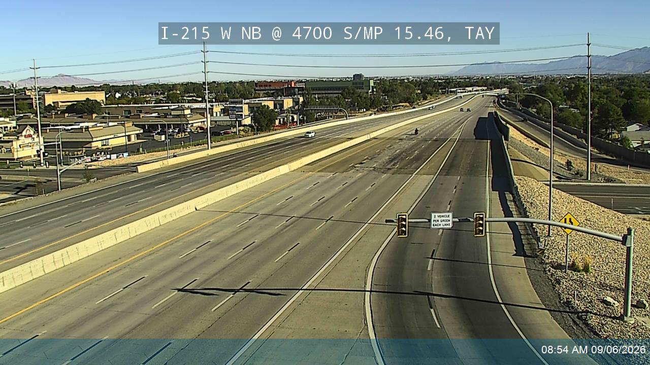 I-215 W NB @ 4700 S / SR-266 / MP 15.46, TAY live camera view