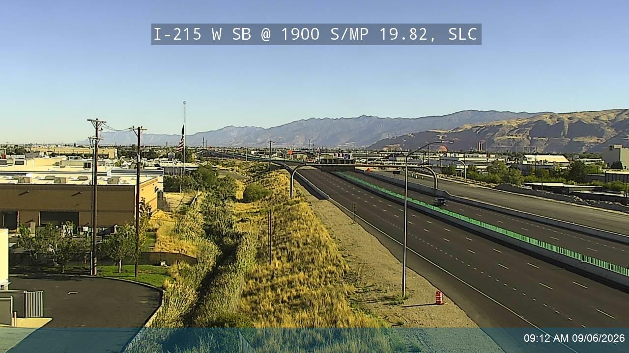 I-215 W SB @ 1900 S / MP 19.82, SLC live camera view