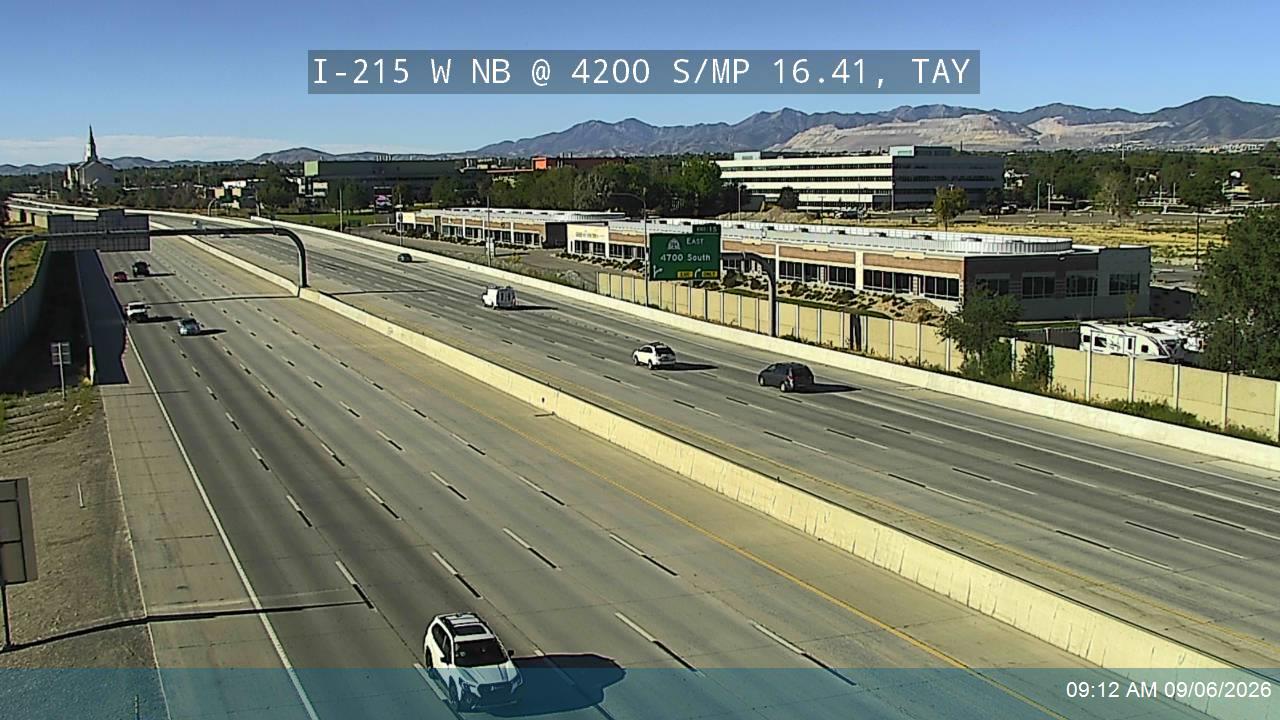 I-215 W NB @ 4200 S / MP 16.41, TAY live camera view