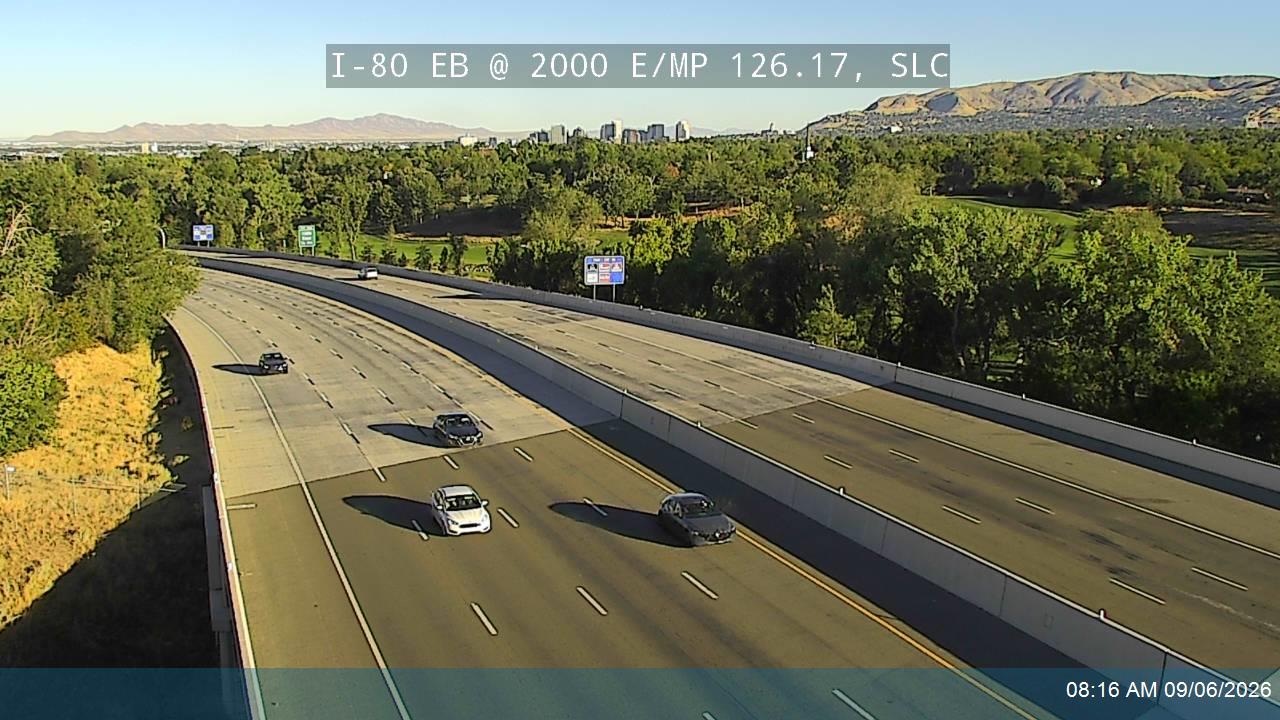 I-80 EB @ 2000 E / MP 126.17, SLC live camera view