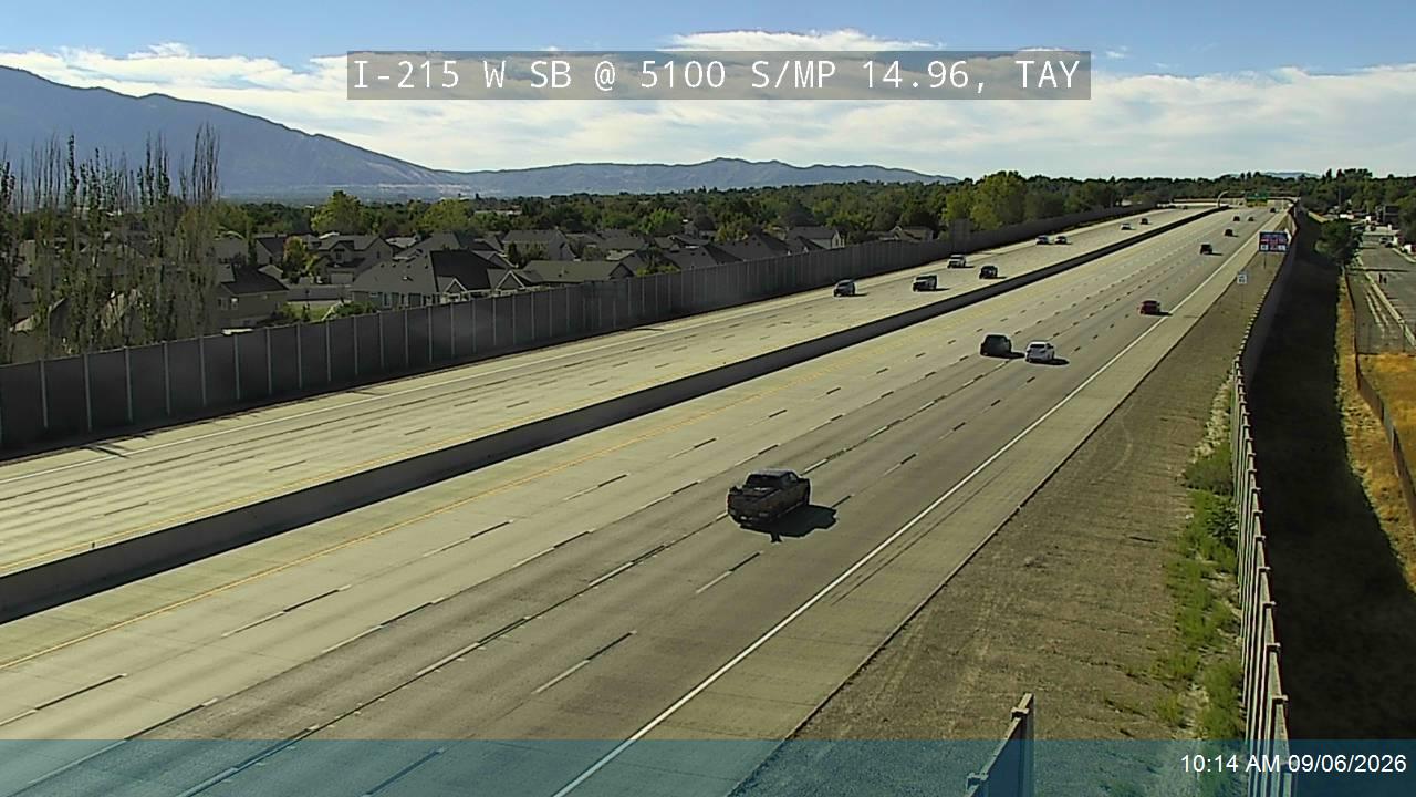 I-215 W SB @ 5100 S / MP 14.96, TAY live camera view