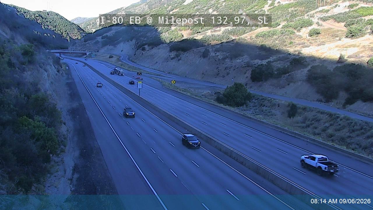 I-80 / Parleys Canyon EB @ Milepost 132.97, SL live camera view