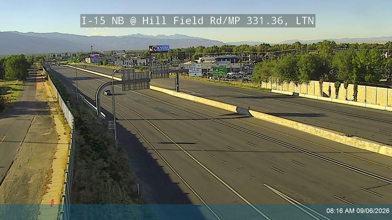 I-15 NB @ Hill Field Rd / 750 N / SR-232 / MP 331.36, LTN live camera view