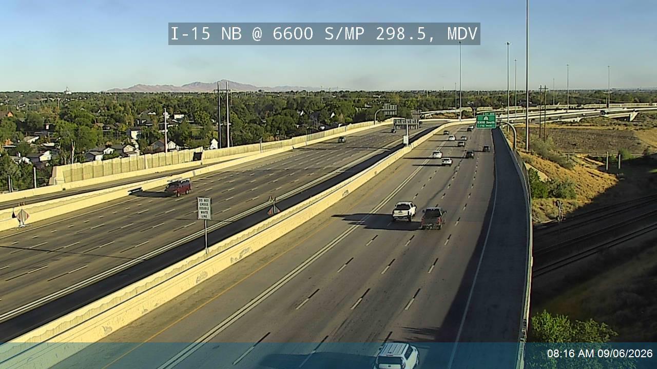 I-15 NB @ 6600 S / MP 298.5, MDV live camera view
