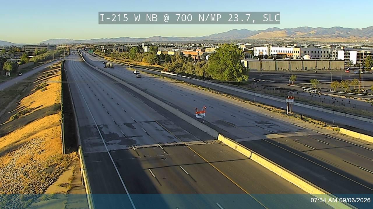 I-215 W NB @ 700 N / MP 23.7, SLC live camera view