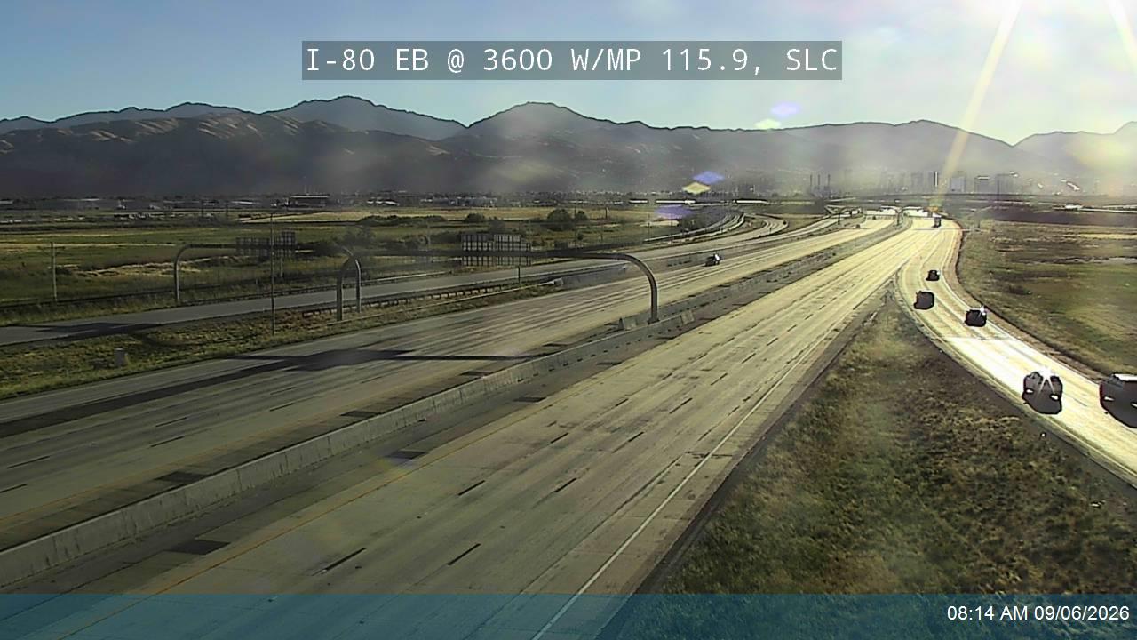 I-80 EB @ 3600 W / MP 115.9, SLC live camera view
