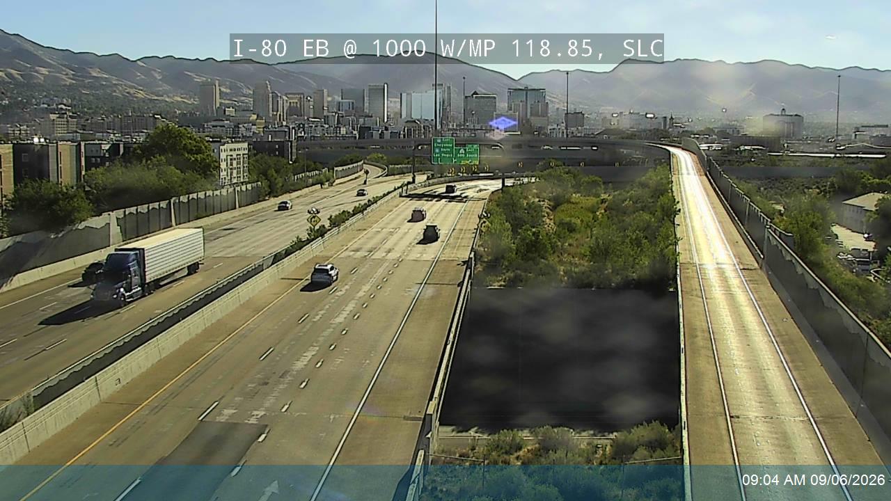I-80 EB @ 1000 W / MP 118.85, SLC live camera view