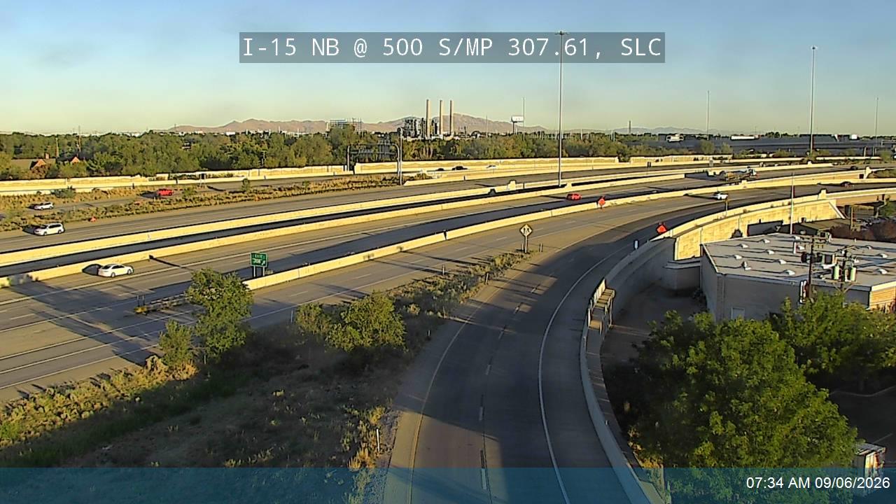 I-15 NB @ 500 S / MP 307.61, SLC live camera view