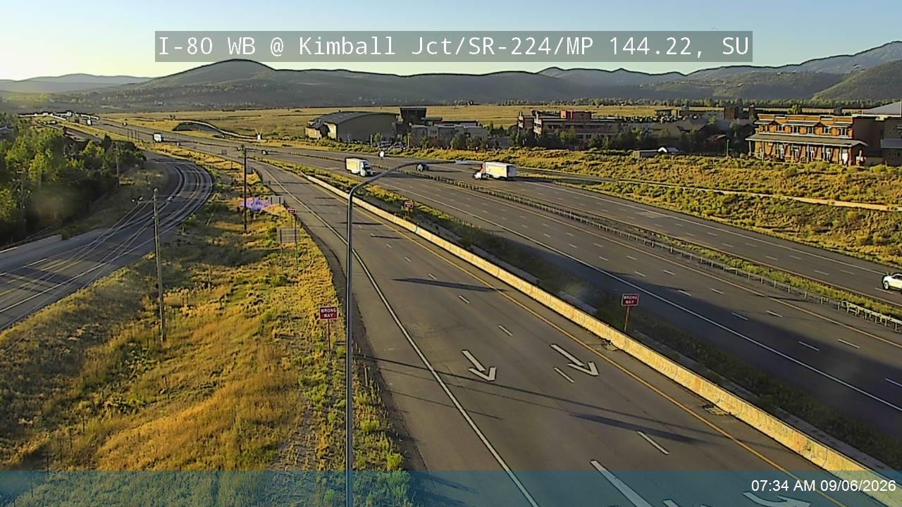 I-80 WB @ Kimball Jct / SR-224 / MP 144.22, SU live camera view