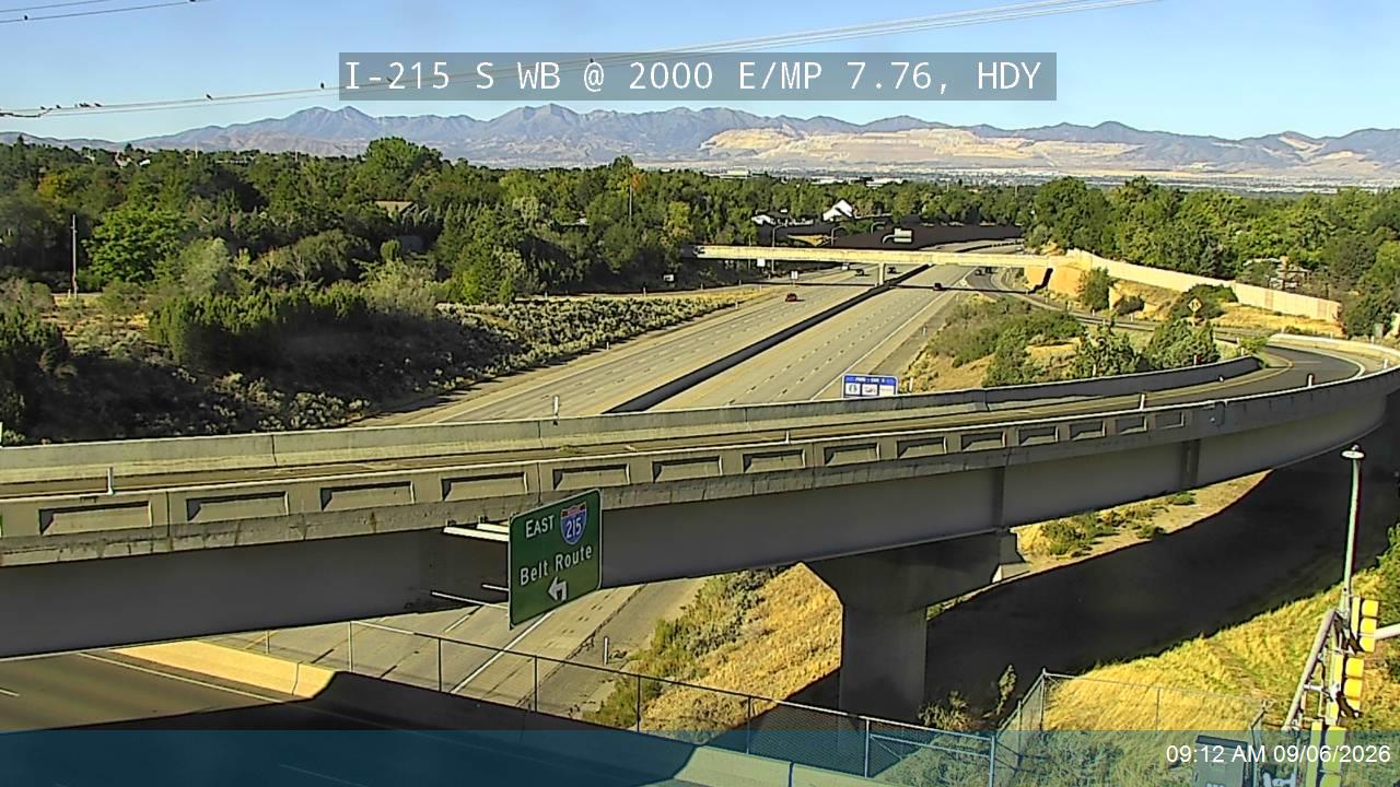 I-215 S WB @ 2000 E / Highland Dr / SR-152 / MP 7.76, HDY live camera view