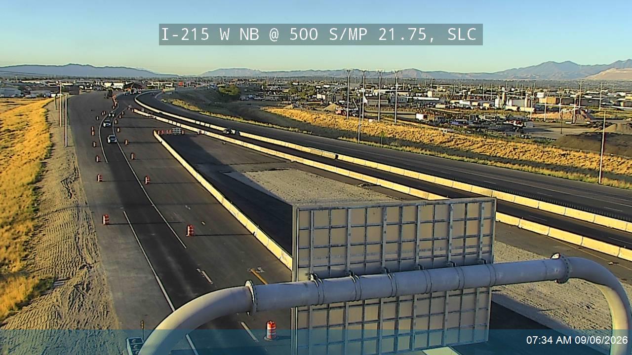 I-215 W NB @ 500 S / MP 21.75, SLC live camera view