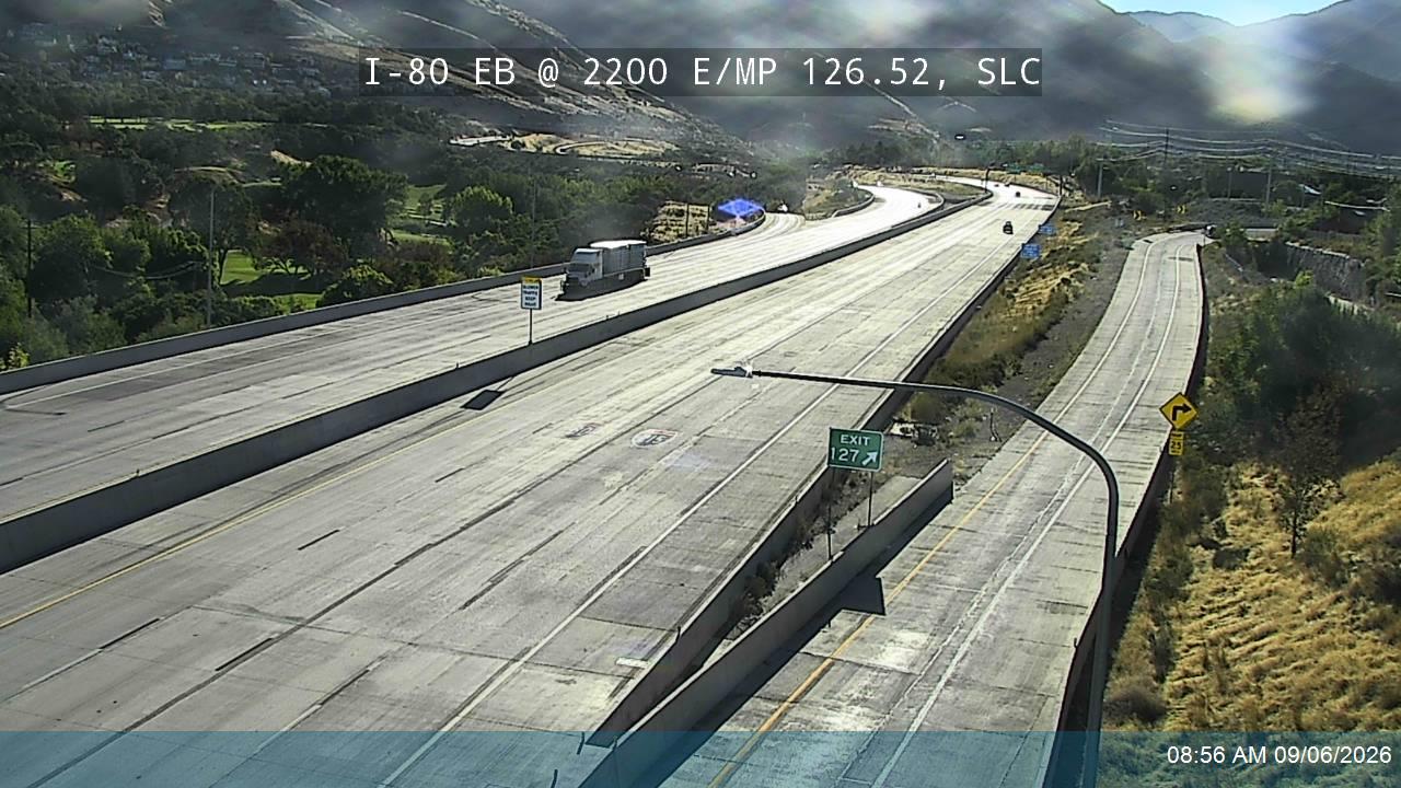 I-80 EB @ 2200 E / MP 126.52, SLC live camera view