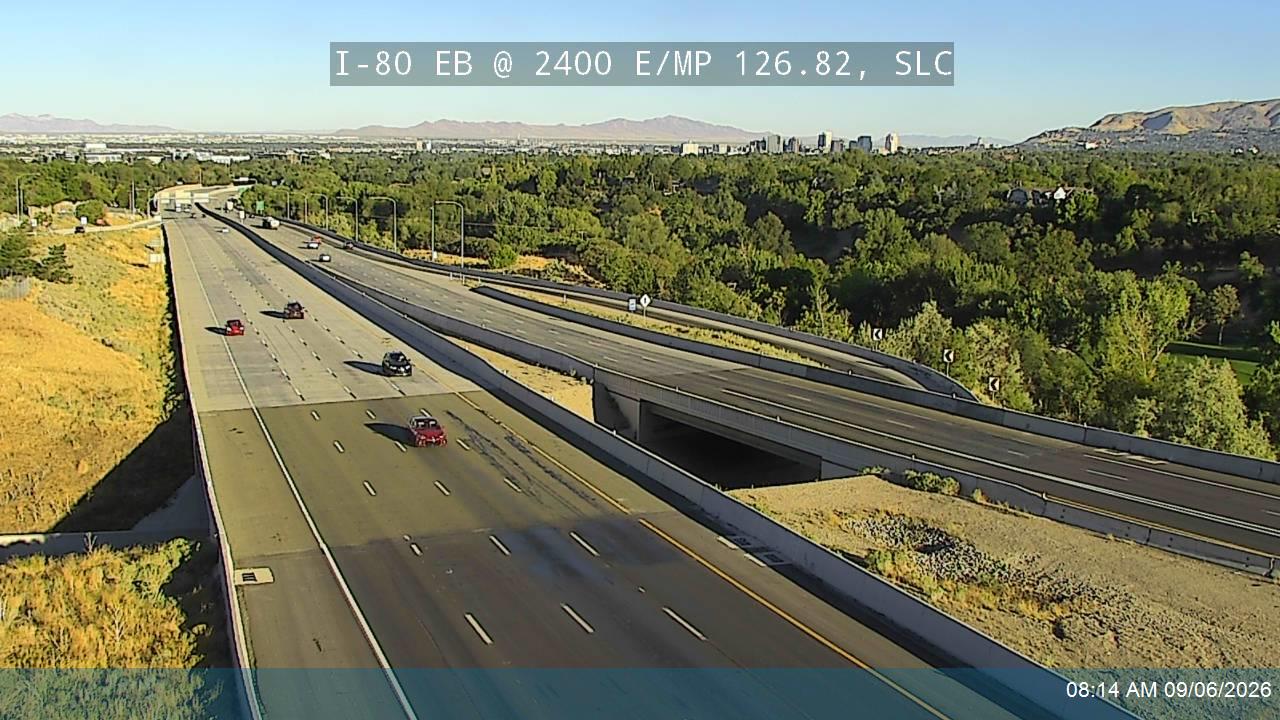 I-80 EB @ 2400 E / MP 126.82, SLC live camera view