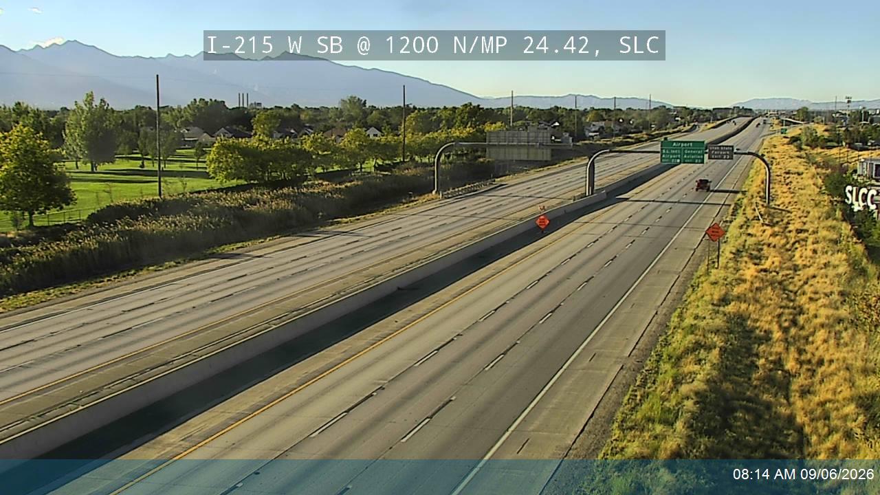 I-215 W SB @ 1200 N / MP 24.42, SLC live camera view