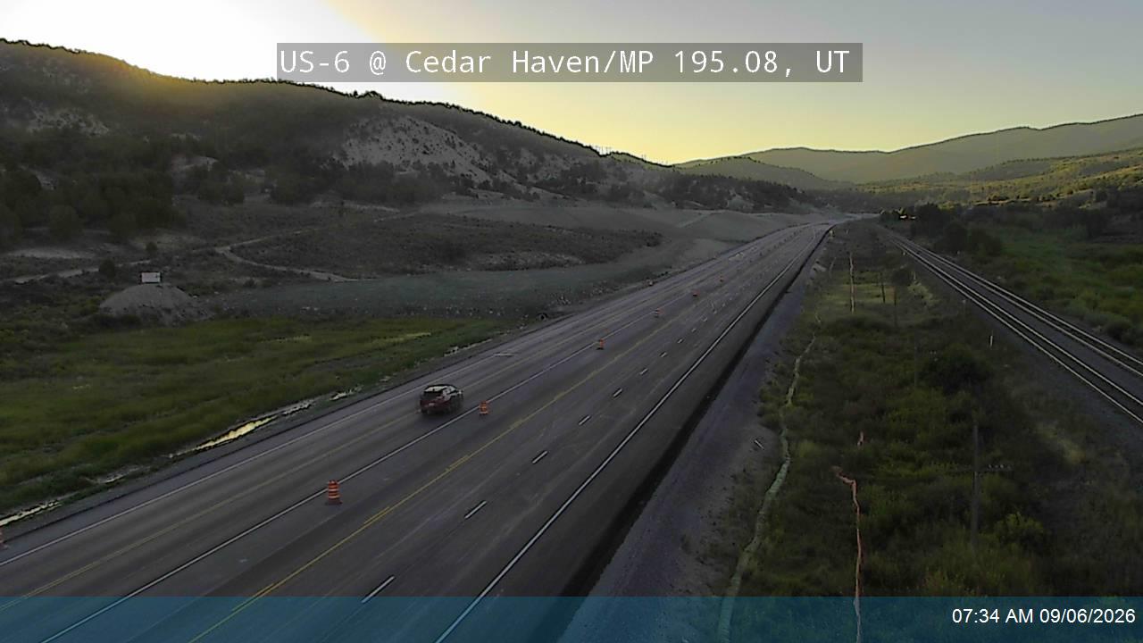 US-6 @ Cedar Haven / Sheep Creek Rd / MP 195.08, UT live camera view