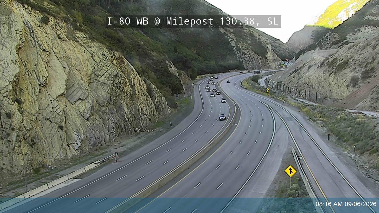 I-80 / Parleys Canyon WB @ East Quarry / MP 130.38, SL live camera view