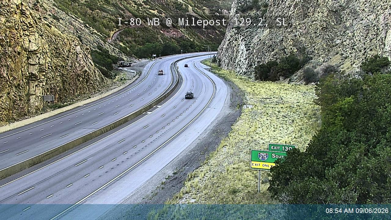 I-80 / Parleys Canyon WB @ Chain Up Area West / MP 129.2, SL live camera view