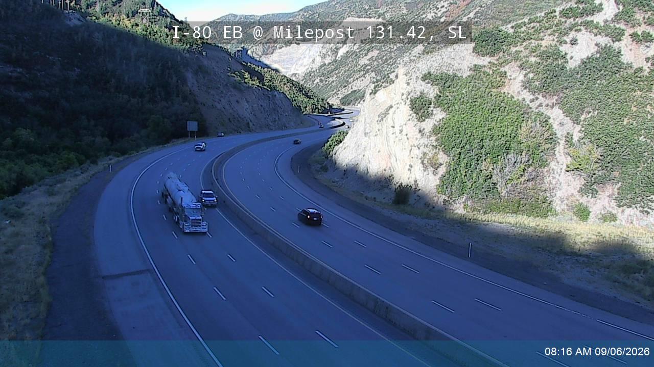 I-80 / Parleys Canyon EB @ Milepost 131.42, SL live camera view