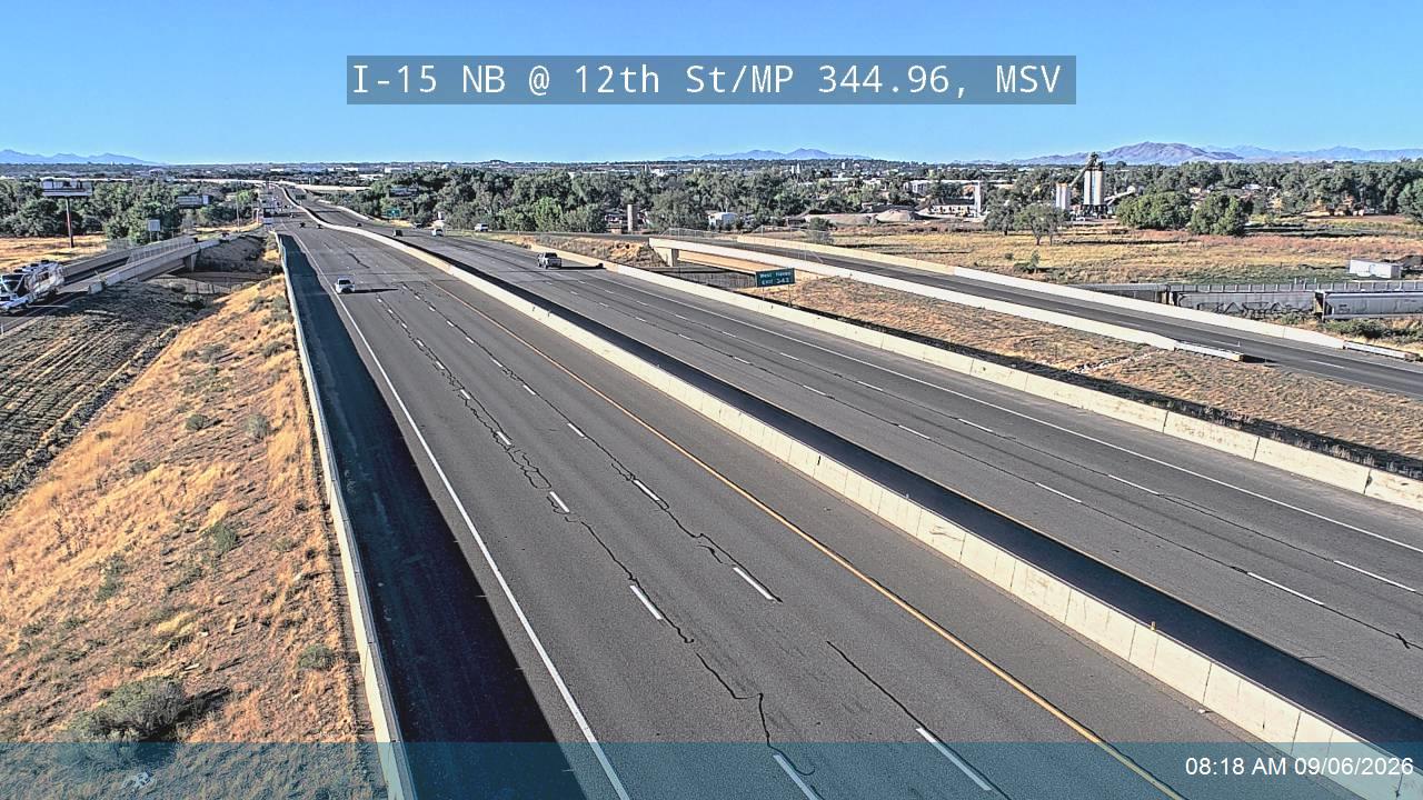 I-15 NB @ 12th St / 1200 S / SR-39 / MP 344.96, MSV live camera view