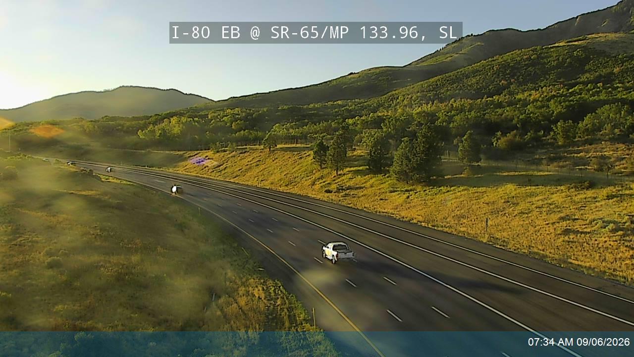 I-80 / Parleys Canyon EB @ East Canyon / SR-65 / MP 133.96, SL live camera view