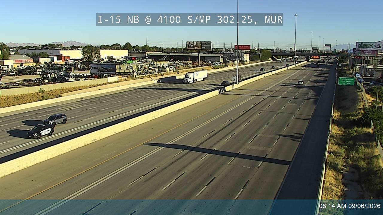 I-15 NB @ 4100 S / MP 302.25, MUR live camera view