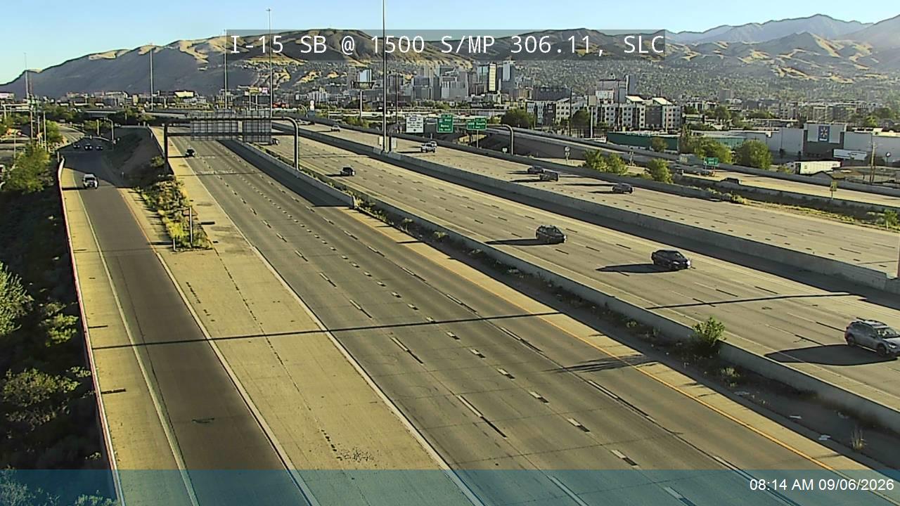 I-15 SB @ 1500 S / MP 306.11, SLC live camera view