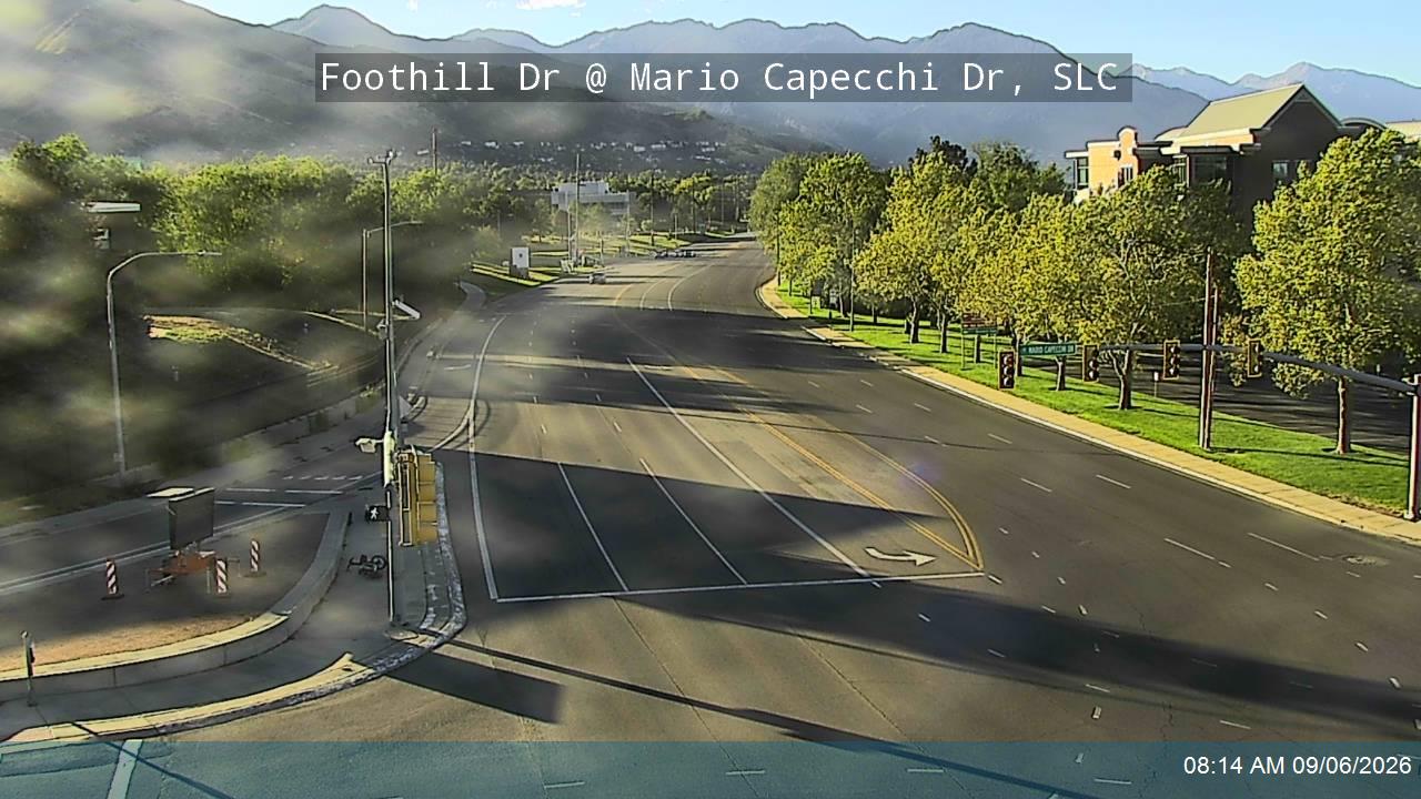 Foothill Dr / Honorary Veterans Blvd / SR-186 @ Mario Capecchi Dr, SLC live camera view