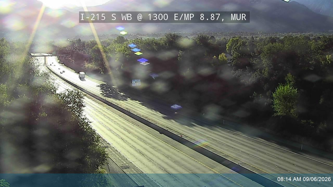 I-215 S WB @ 1300 E / MP 8.87, CWH live camera view