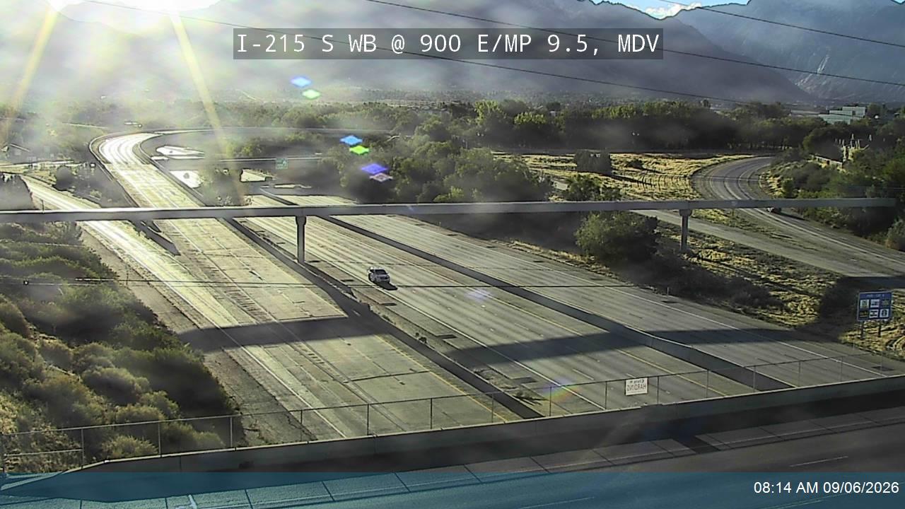 I-215 S WB @ 900 E / SR-71 / MP 9.5, MDV live camera view