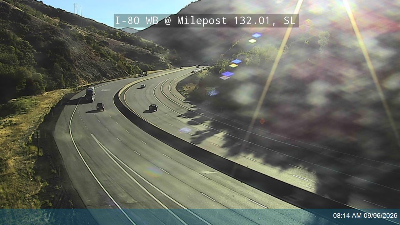 I-80 / Parleys Canyon WB @ Mt Aire Canyon Rd / MP 132.01, SL live camera view