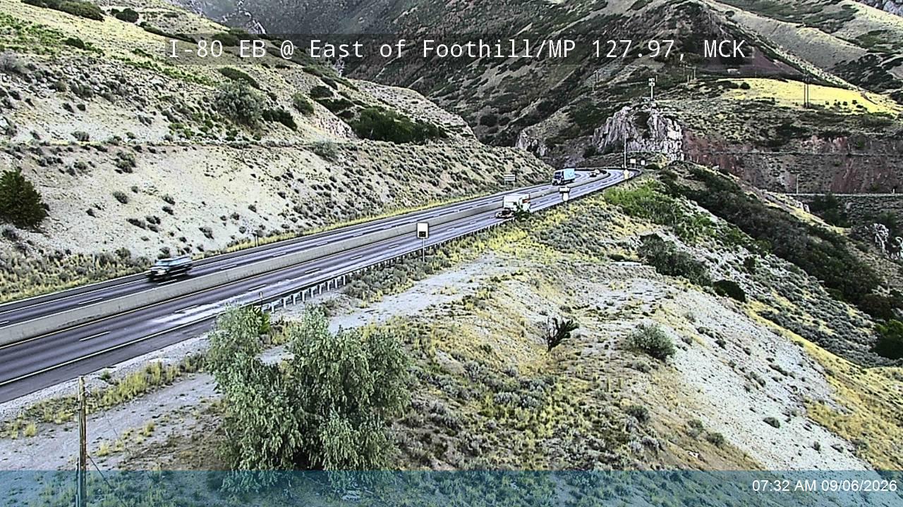 I-80 EB @ 3250 E / East of Foothill / MP 127.97, SL live camera view