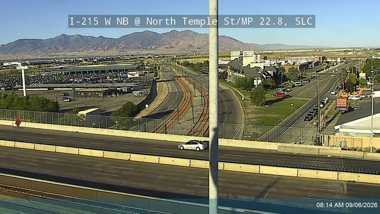 I-215 W NB @ North Temple St / MP 22.8, SLC live camera view