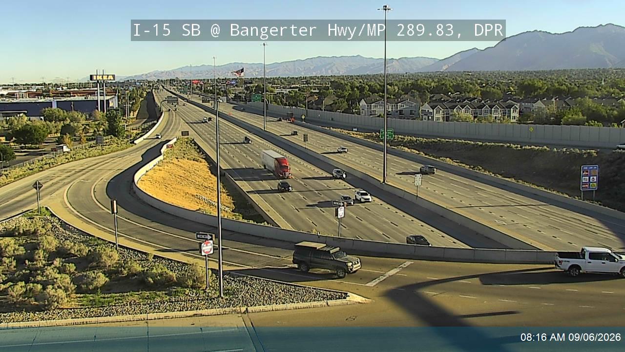 I-15 SB @ Bangerter Hwy / SR-154 / MP 289.83, DPR live camera view