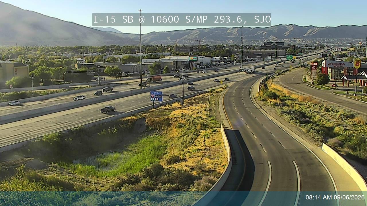 I-15 SB @ 10600 S / South Jordan Pkwy / SR-151 / MP 293.6, SJO live camera view
