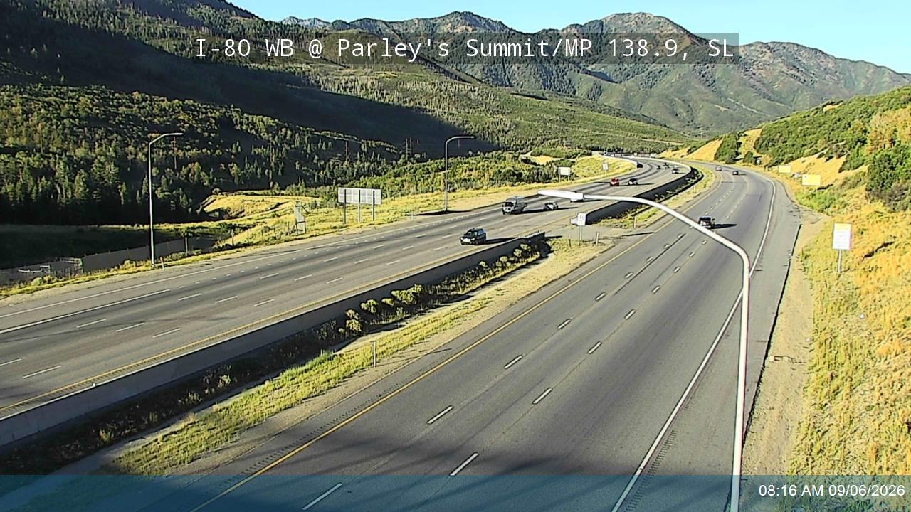 I-80 WB @ Parleys Summit / MP 138.9, SL live camera view