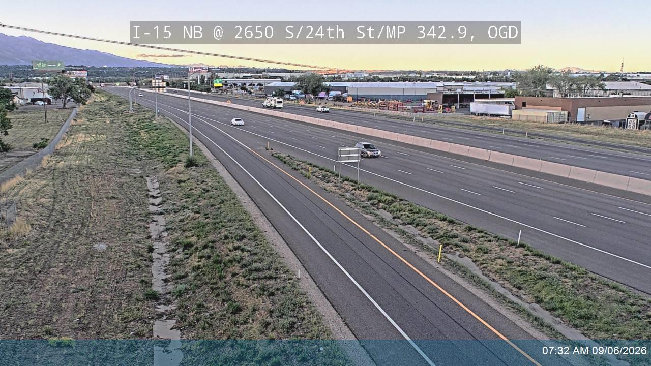 I-15 NB @ 2650 S / 24th St Exit / MP 342.9, OGD live camera view