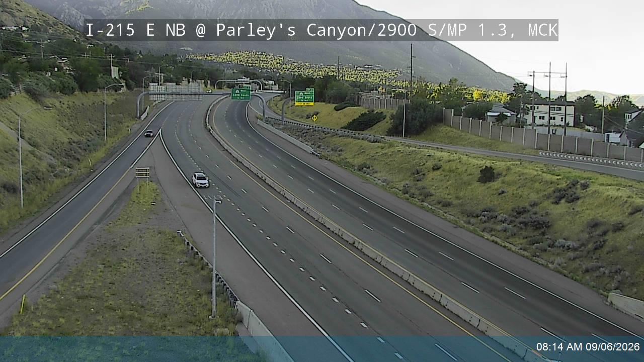 I-215 E NB @ Parleys Canyon / 2900 S / MP 1.3, MCK live camera view