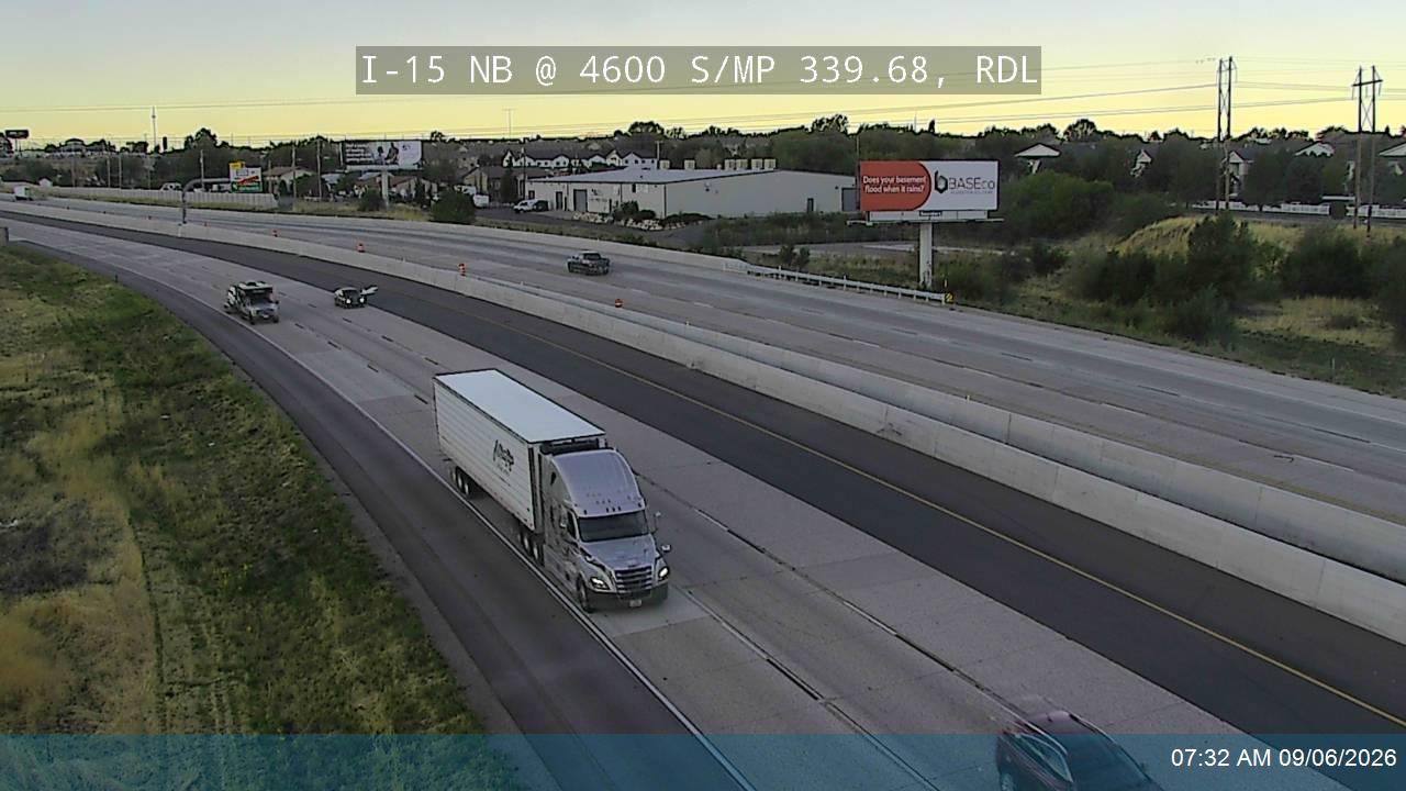 I-15 NB @ 4600 S / MP 339.68, RDL live camera view