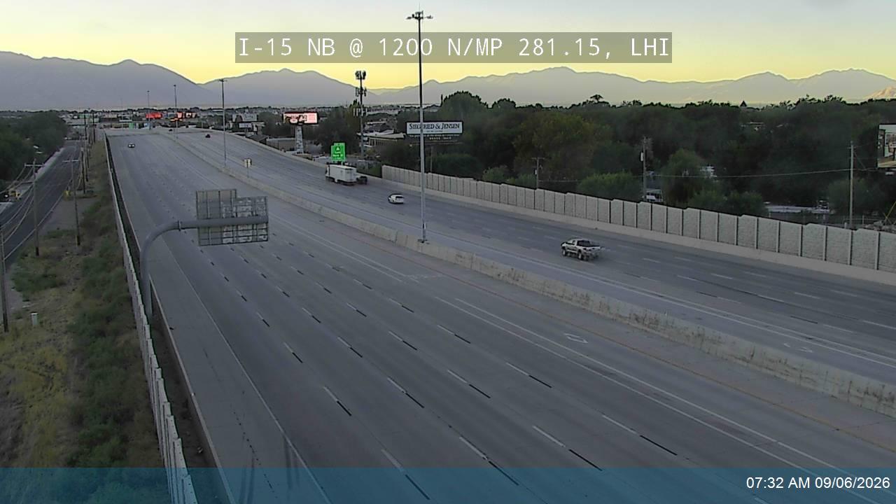 I-15 NB @ 1200 N / MP 281.15, LHI live camera view