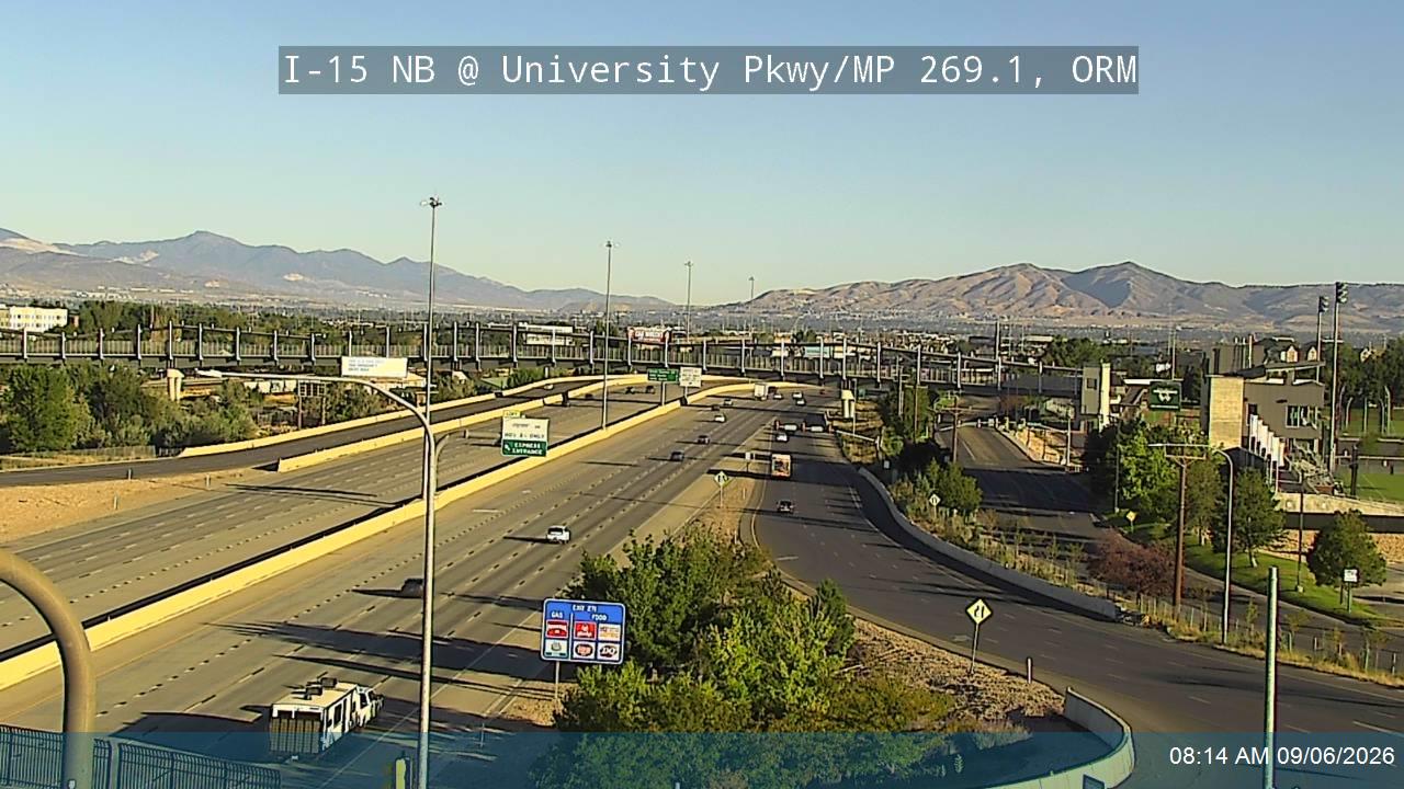 I-15 NB @ University Pkwy / SR-265 / MP 269.1, ORM live camera view