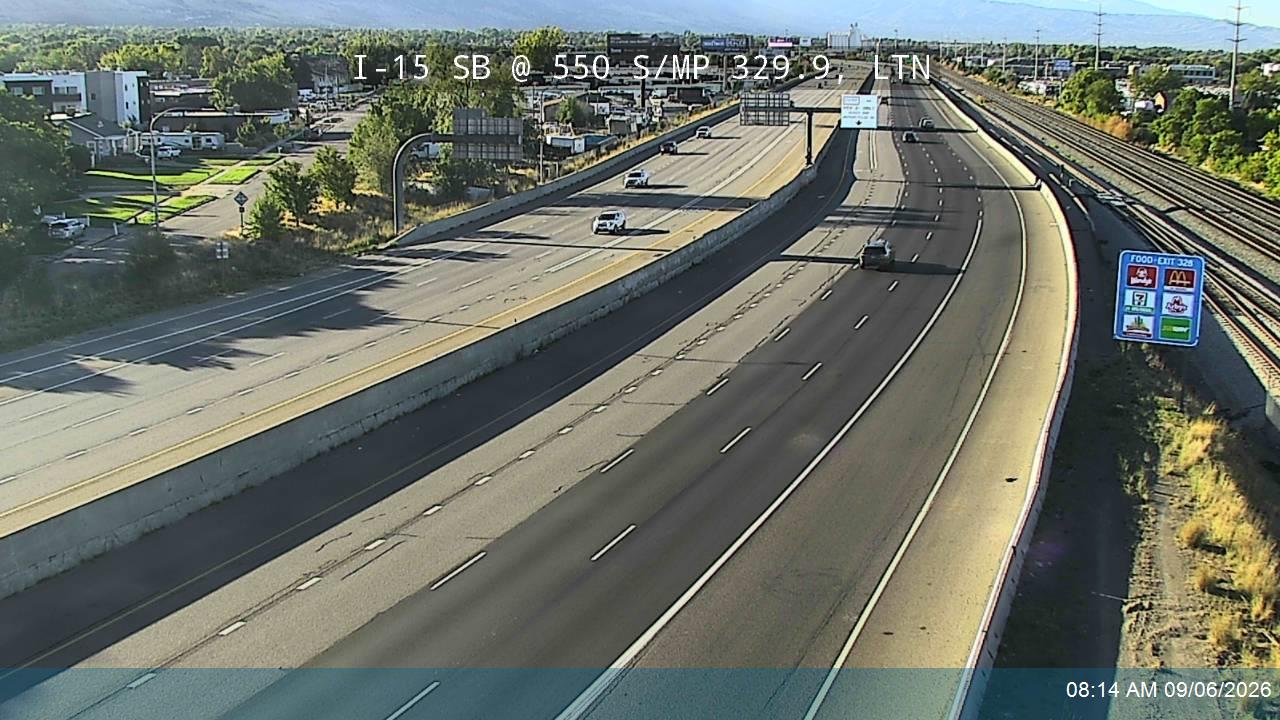 I-15 SB @ 550 S / MP 329.9, LTN live camera view