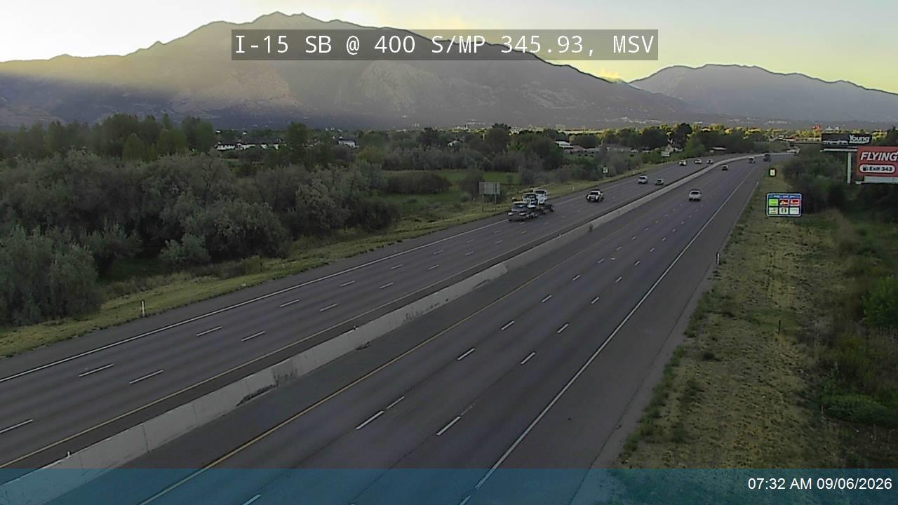 I-15 SB @ 400 S / MP 345.93, MSV live camera view