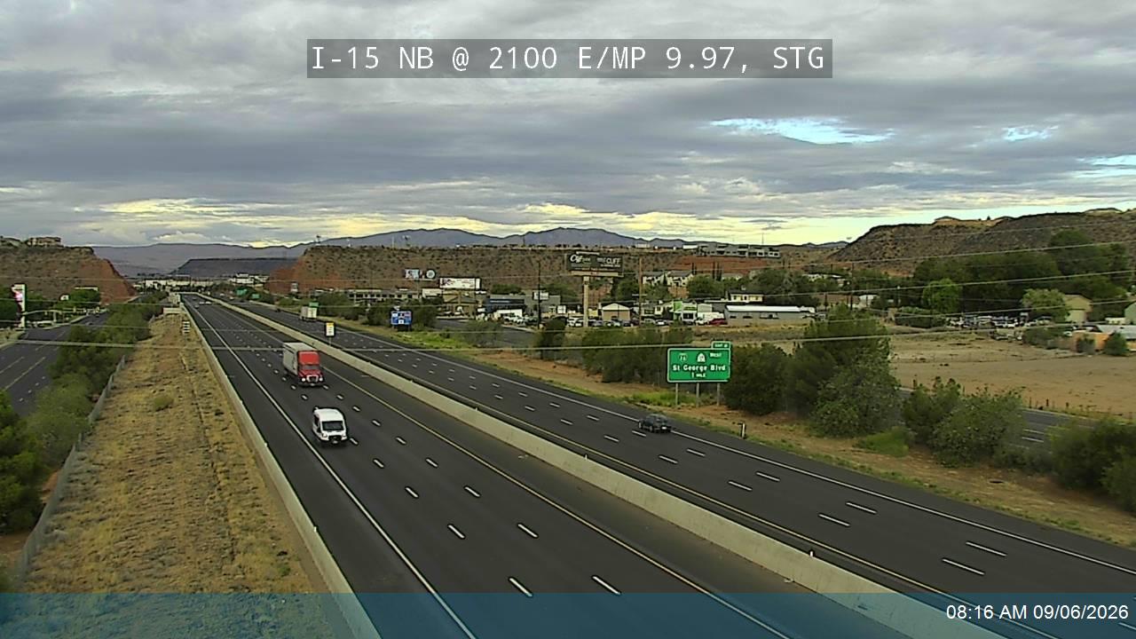 I-15 NB @ 2100 E / MP 9.97, STG live camera view