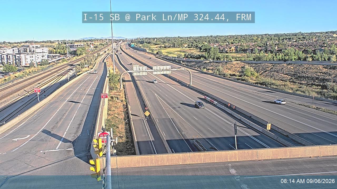 I-15 SB @ Park Ln / 1100 W / SR-225 / MP 324.44, FRM live camera view