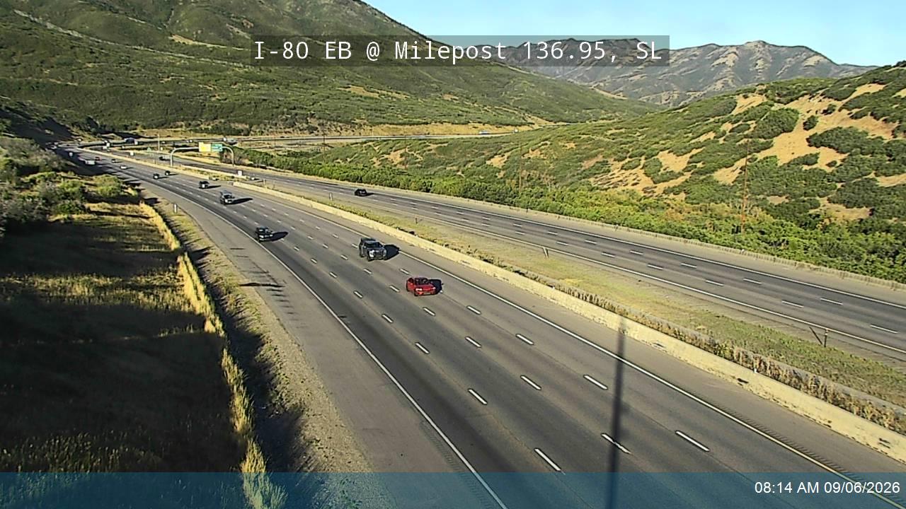 I-80 / Parleys Canyon EB @ Milepost 136.95, SL live camera view