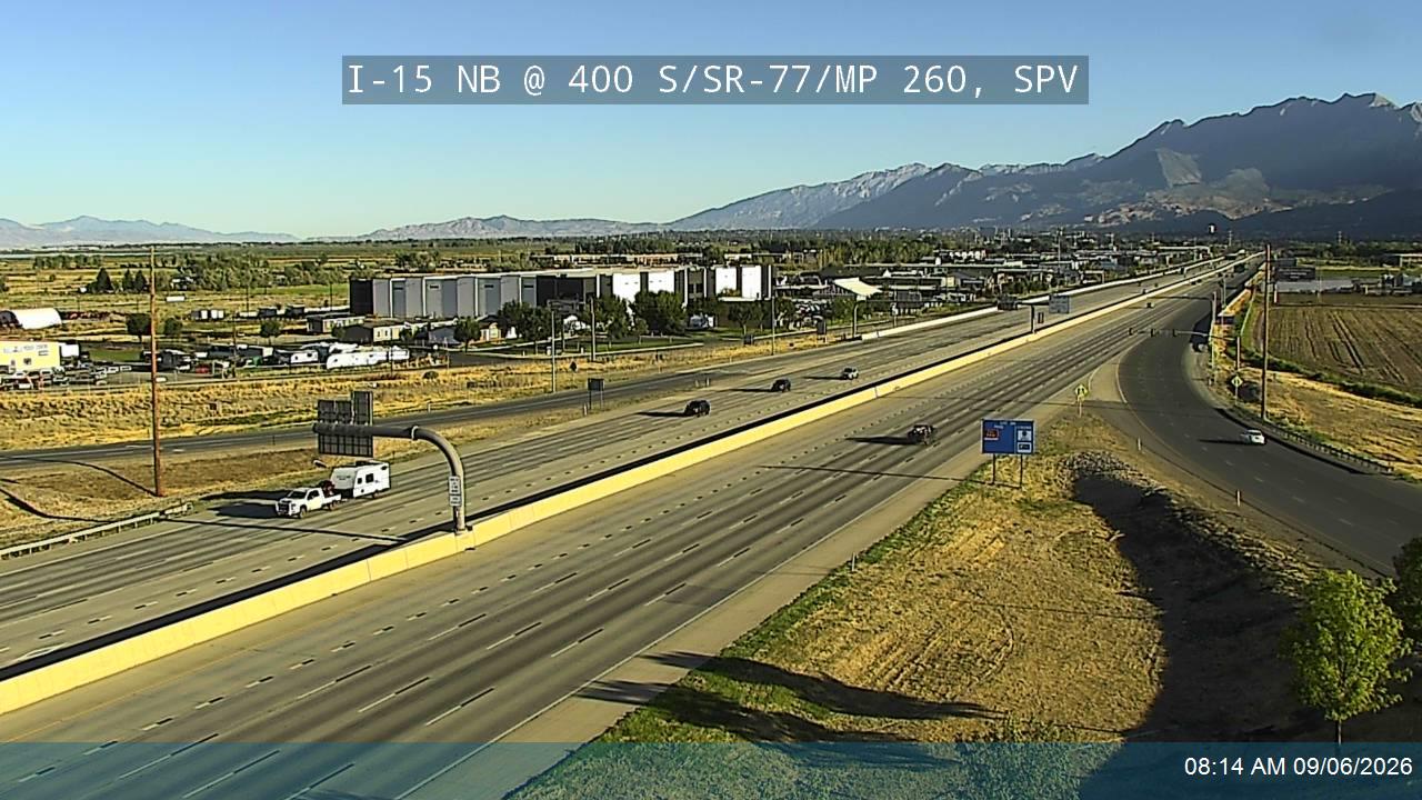 I-15 NB @ 400 S / SR-77 / MP 260, SPV live camera view