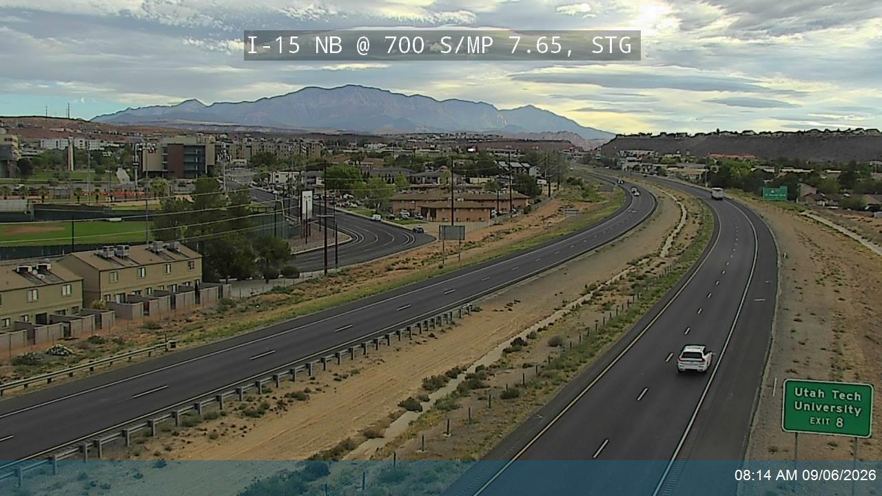 I-15 NB @ 700 S / MP 7.65, STG live camera view