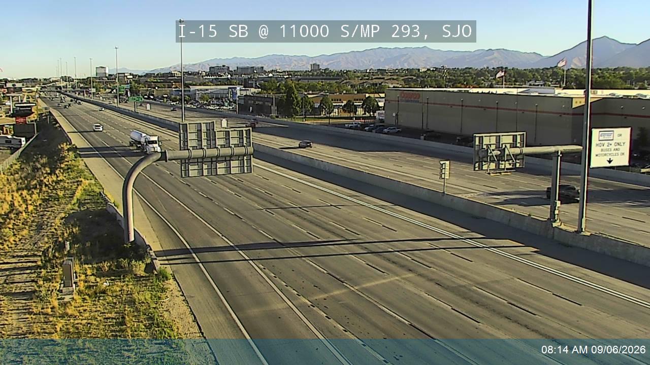I-15 SB @ 11000 S / MP 293, SJO live camera view